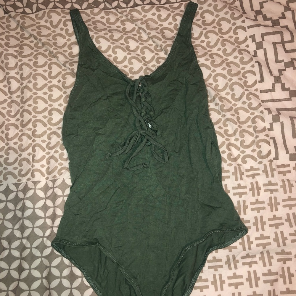 Dainty Hooligan Green tie body suit